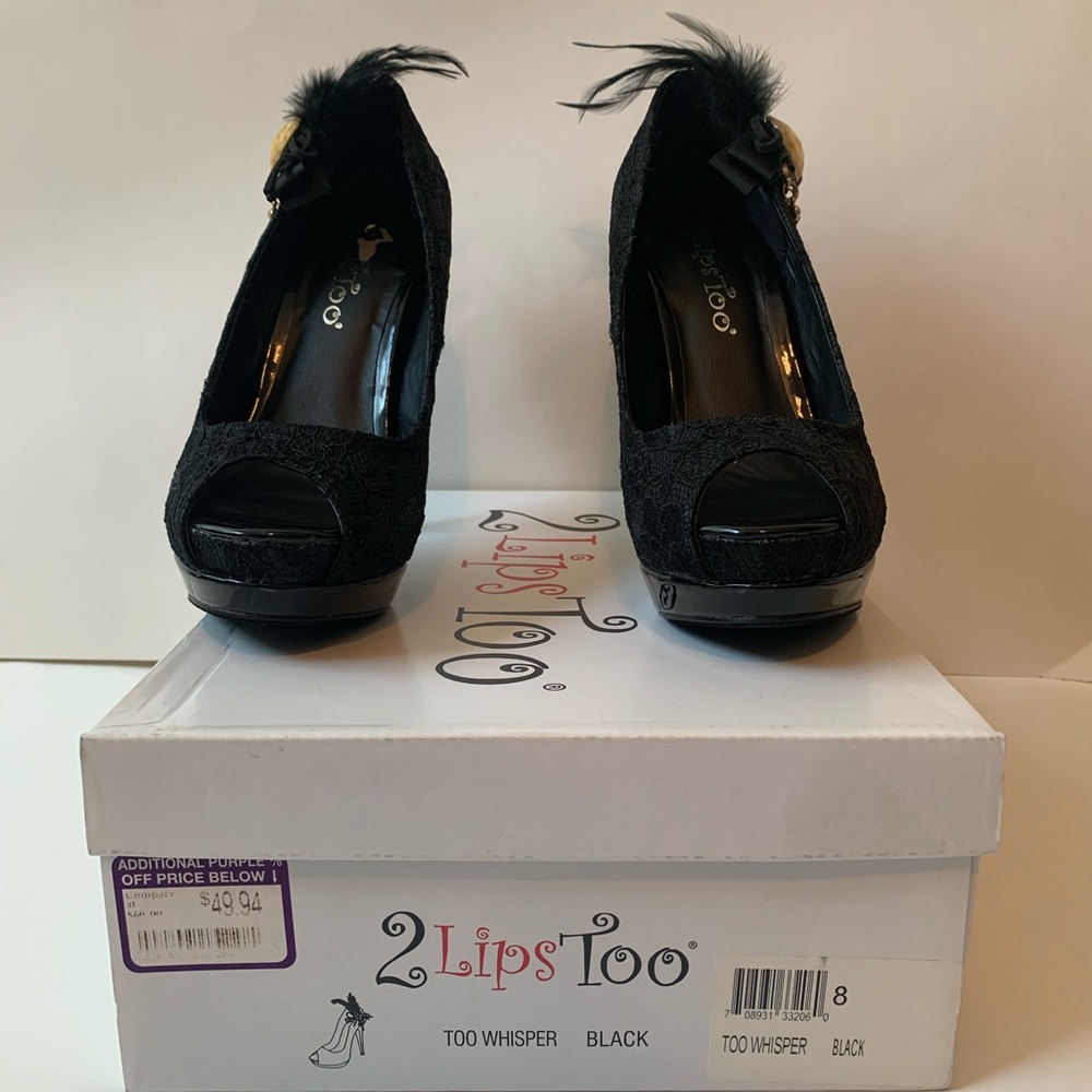 Black lace 2 Lips Too heels size 8